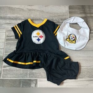 Pittsburgh Steelers baby girl outfit set 3-6 months